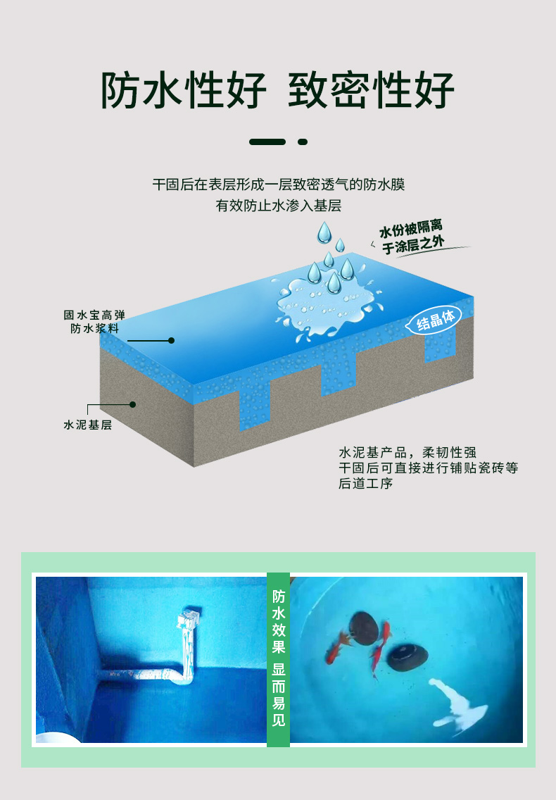 固水宝彩色高弹型防水浆料