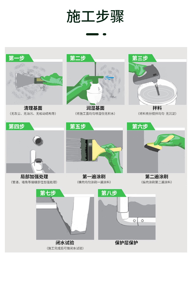 魔力水强韧超柔彩色防水浆料